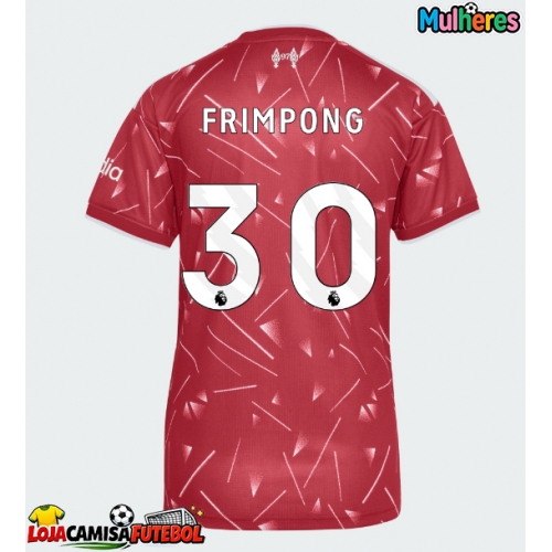 Camisa de Futebol Liverpool Jeremie Frimpong #30 Equipamento Principal Mulheres 2026-27 Manga Curta
